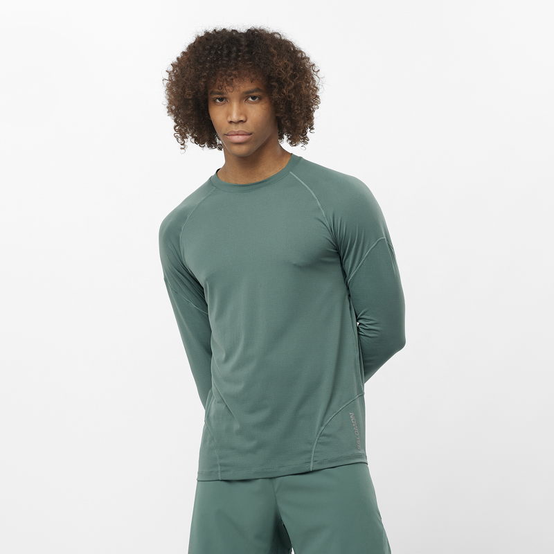 Salomon Cross Run LS Men's Running T-Shirt in North Atlantic-2