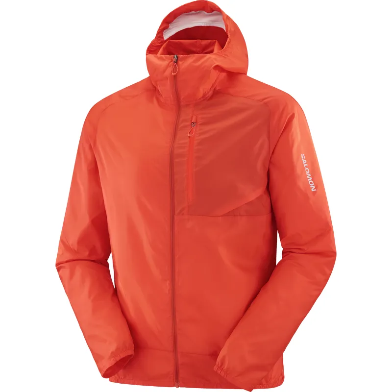Salomon Bonatti Cross Wind Men's Running Jacket in Cherry Tomato
