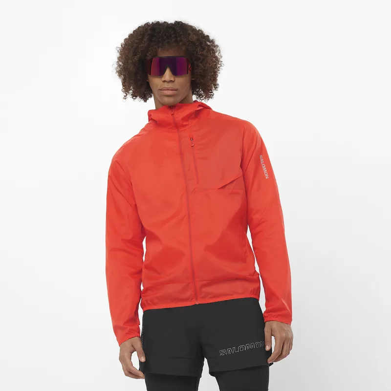 Salomon Bonatti Cross Wind Men's Running Jacket in Cherry Tomato-1