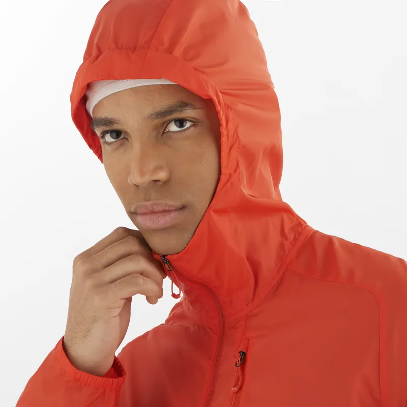 Salomon Bonatti Cross Wind Men's Running Jacket in Cherry Tomato-3