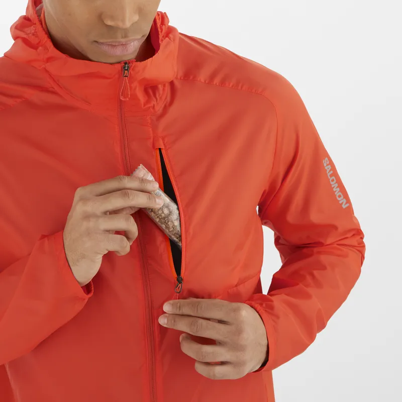 Salomon Bonatti Cross Wind Men's Running Jacket in Cherry Tomato-4