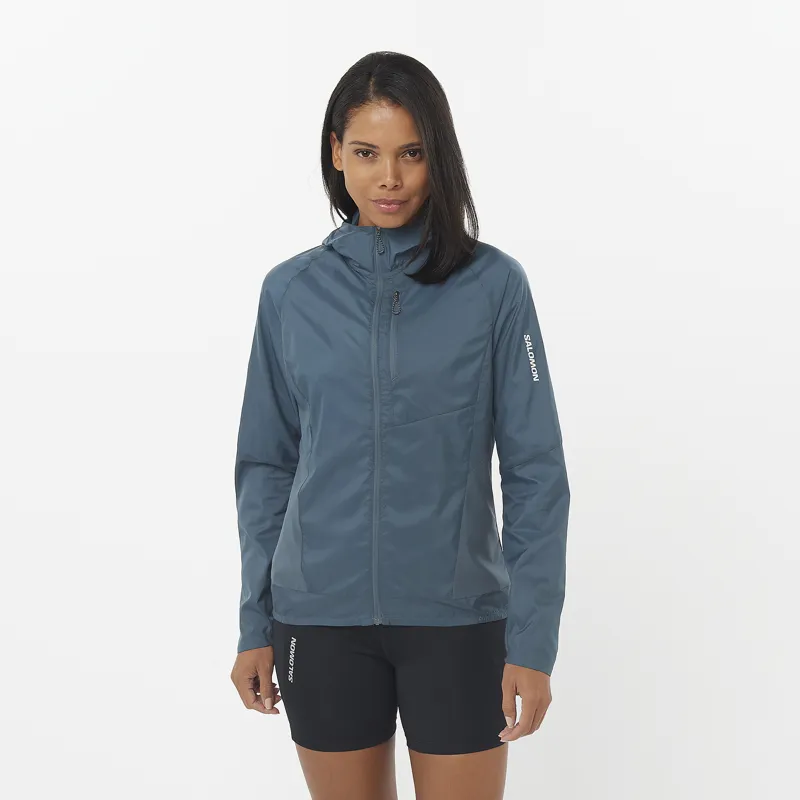 Salomon Bonatti Cross Wind Women's Running Jacket in Midnight Navy-1