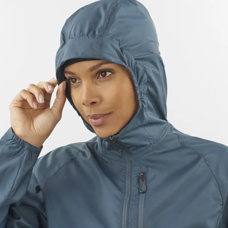 Salomon Bonatti Cross Wind Women's Running Jacket in Midnight Navy-3