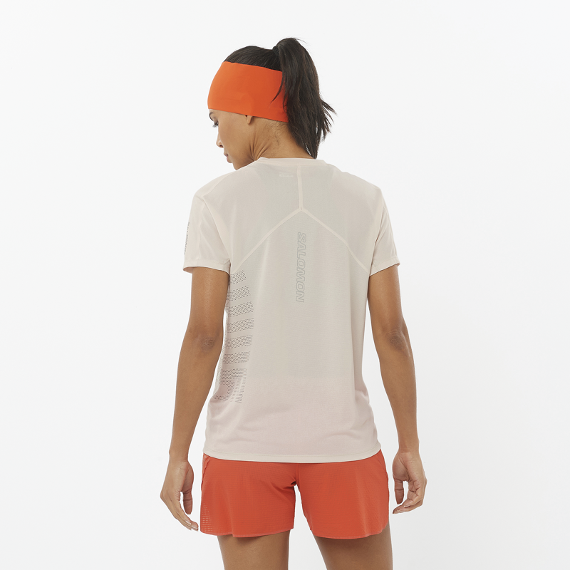 Salomon Sense Aero SS GFX Women's Running T-Shirt in Rainy Day/Midnight-3