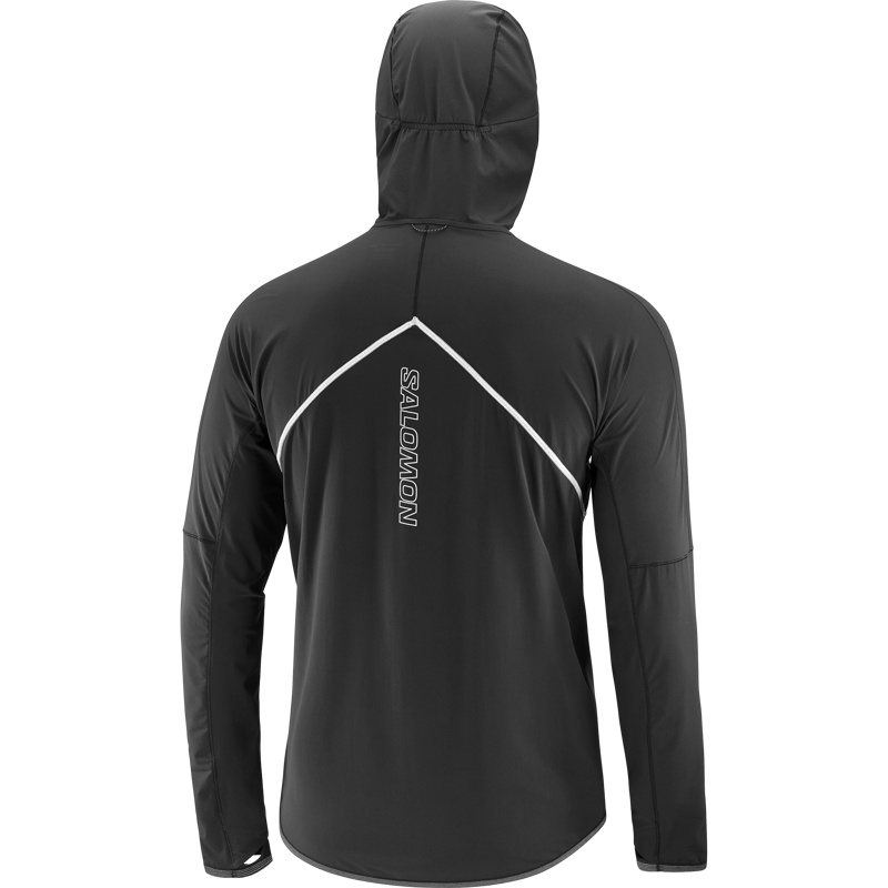 Salomon Sense Aero Hybrid HZ Hood Men's Mid-Layer Jacket in Deep Black-1