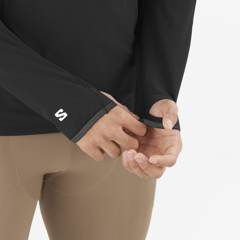 Salomon Sense Aero Hybrid HZ Hood Men's Mid-Layer Jacket in Deep Black-5