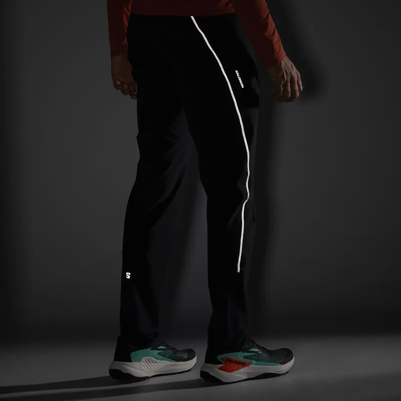 Salomon Sense Aero Stow Pants Men's Running Overtrouser in Deep Black-7