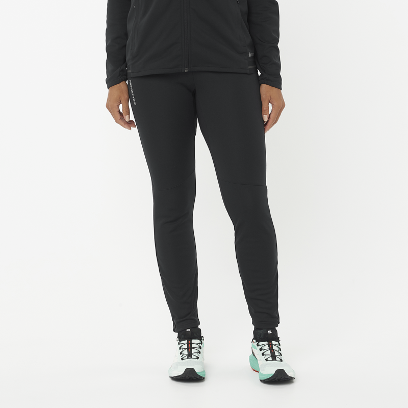 Salomon Gore-Tex Infinium Windstopper Women's Softshell Tight in Deep Black-1