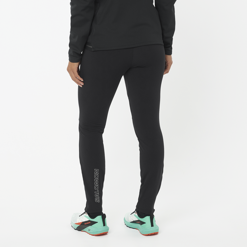 Salomon Gore-Tex Infinium Windstopper Women's Softshell Tight in Deep Black-2