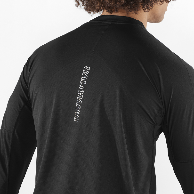 Salomon Sense Aero LS Tee Men's Running Top in Deep Black-4