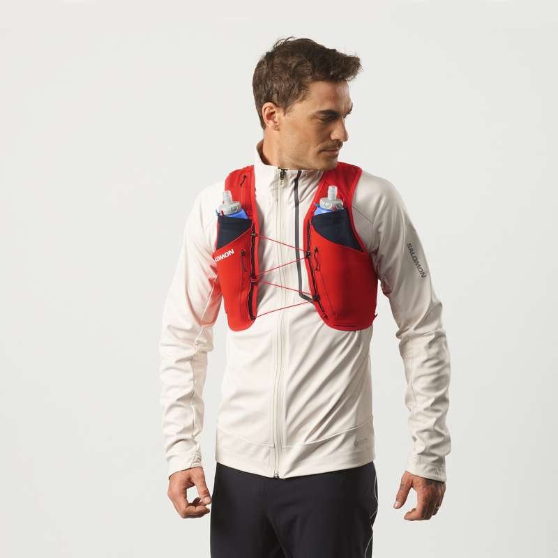 Salomon Sense Pro 6 Unisex Running Vest in Fiery Red/Black-2