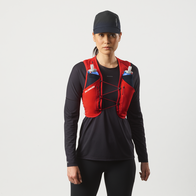 Salomon Sense Pro 6 Unisex Running Vest in Fiery Red/Black-3