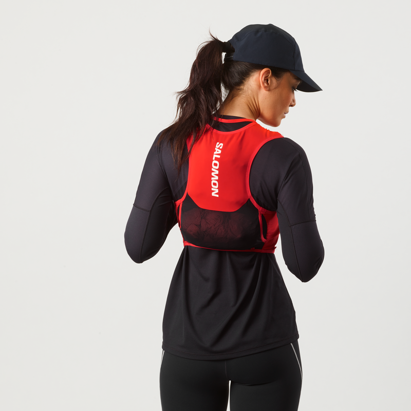 Salomon Sense Pro 6 Unisex Running Vest in Fiery Red/Black-5
