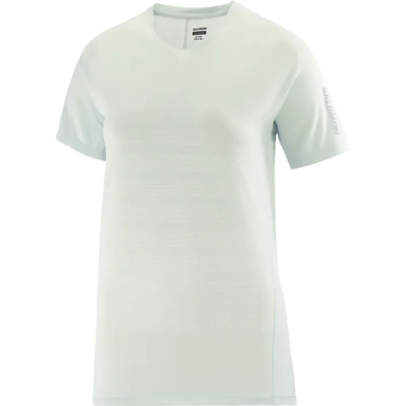 Salomon Sense Aero SS GFX Women's Running T-Shirt in Misty Blue/White