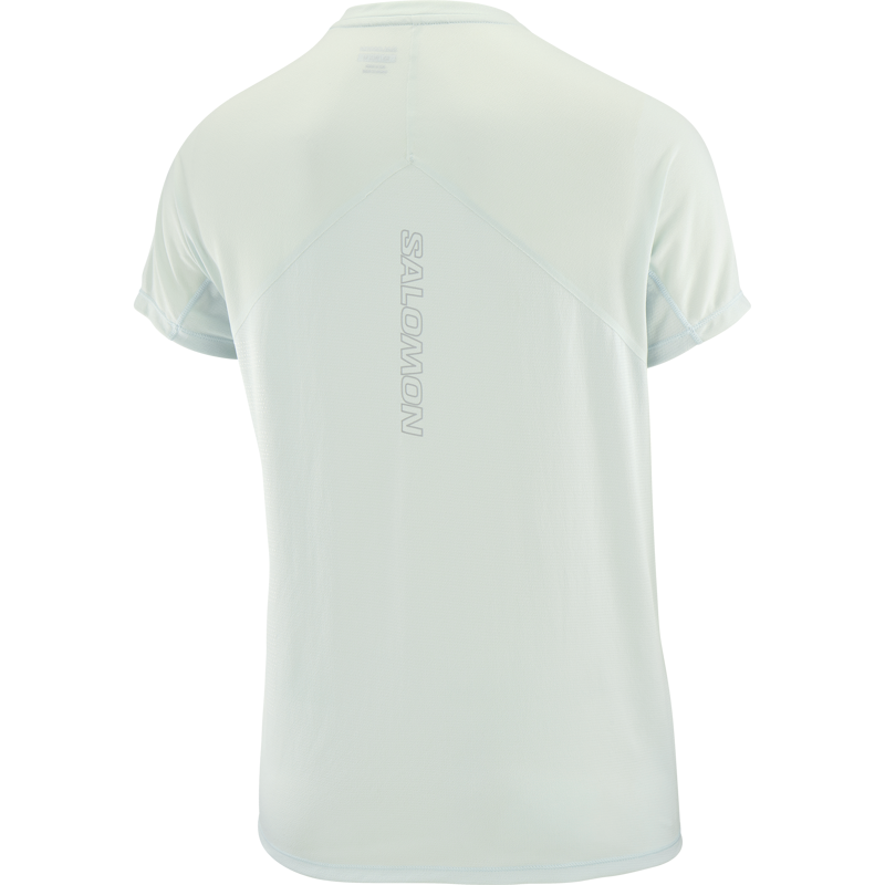 Salomon Sense Aero SS GFX Women's Running T-Shirt in Misty Blue/White-1