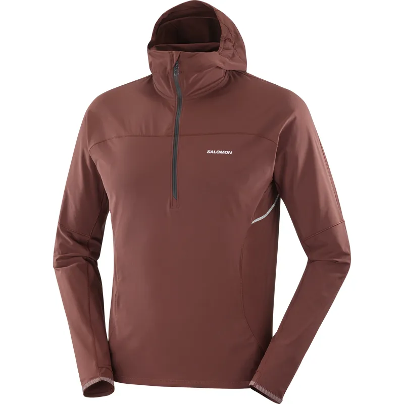 Salomon Sense Aero Hybrid HZ Hood Men's Mid-Layer Jacket in Rum Raisin