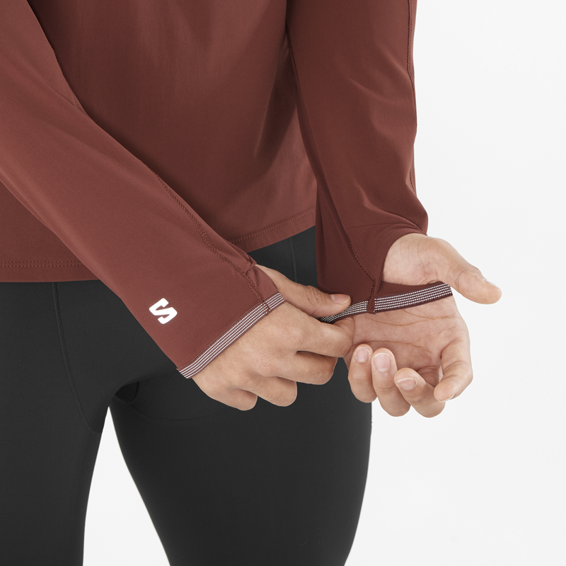 Salomon Sense Aero Hybrid HZ Hood Men's Mid-Layer Jacket in Rum Raisin-5