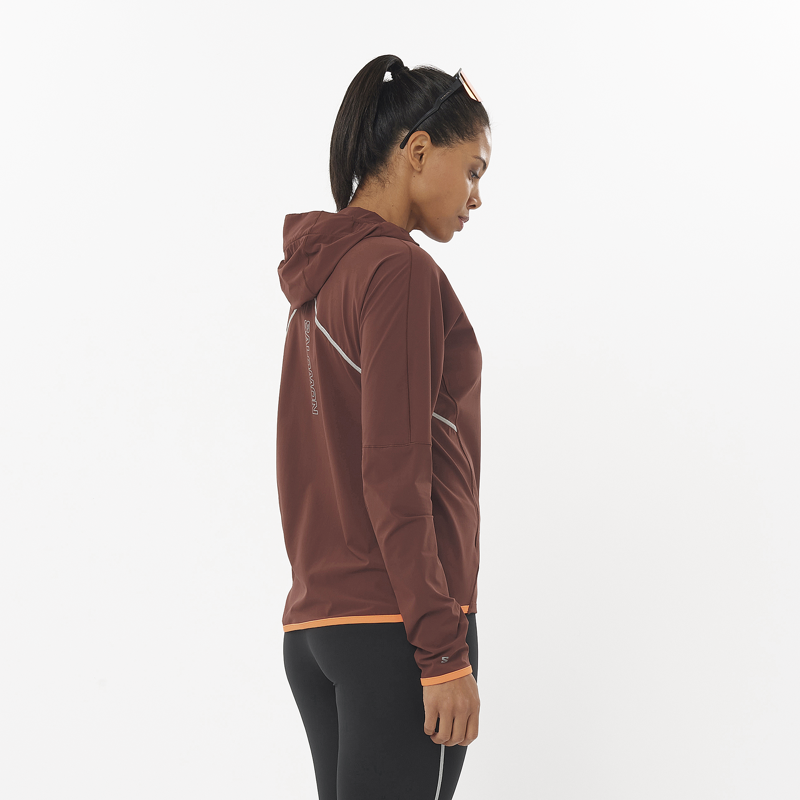 Salomon Sense Aero Hybrid HZ Hood Women's Mid-Layer Jacket in Rum Raisin-2