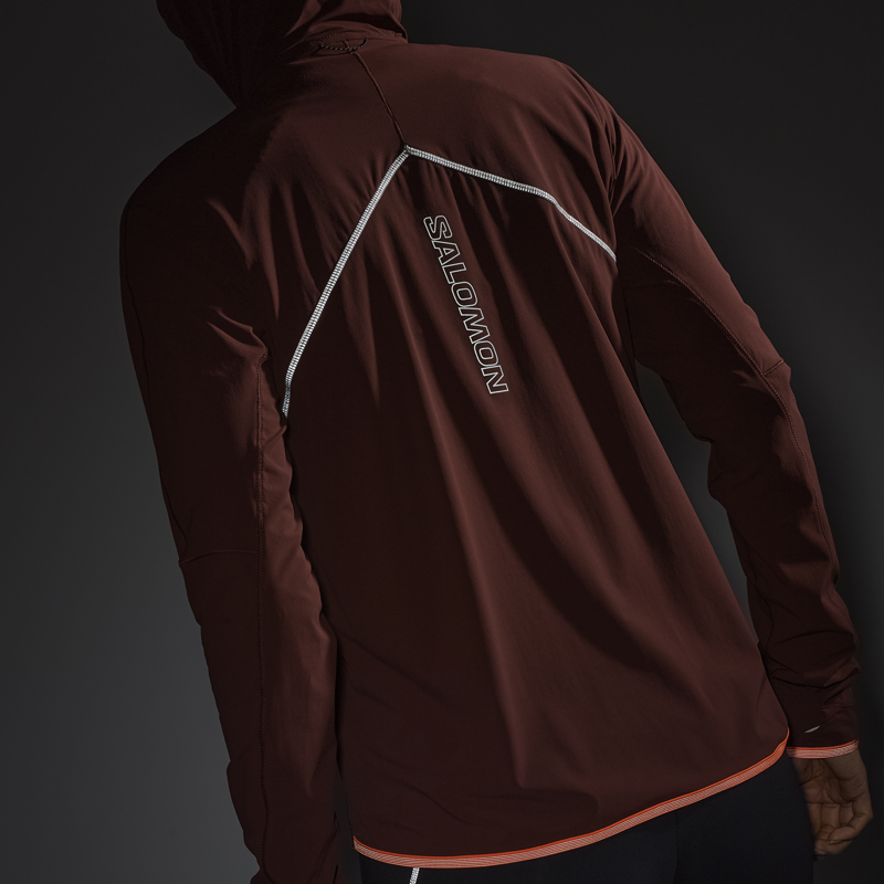 Salomon Sense Aero Hybrid HZ Hood Women's Mid-Layer Jacket in Rum Raisin-5