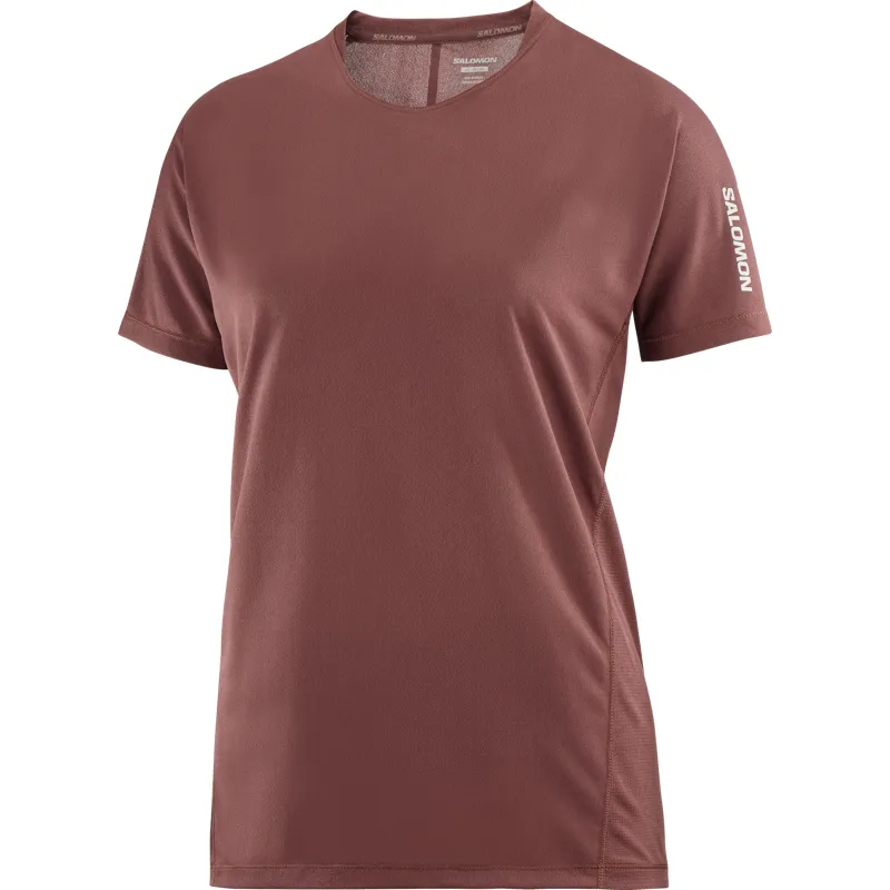 Salomon Sense Aero SS Tee Women's Running T-Shirt in Rum Raisin
