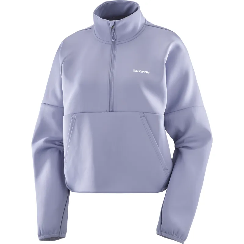 Salomon SHAKEout Half Zip Women's Crop Sweater in Blue Granite