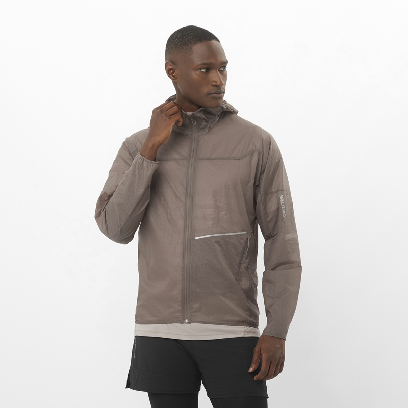 Salomon Sense Aero Wind Men's Jacket in Iron-1