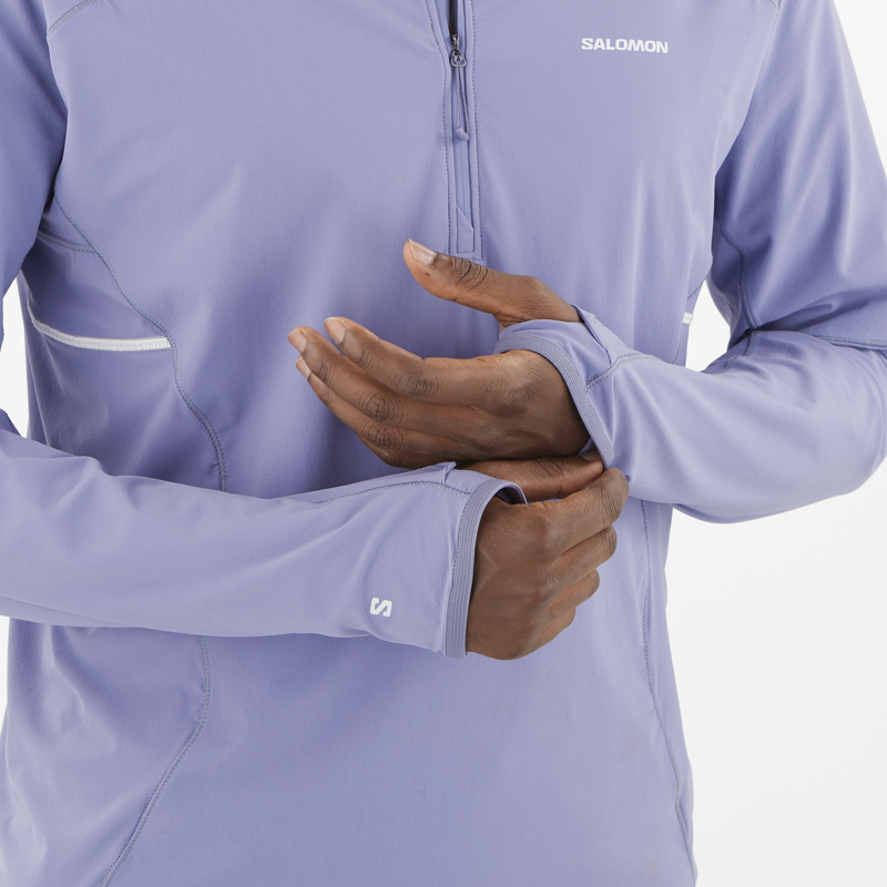 Salomon Sense Aero Hybrid HZ Hood Men's Mid-Layer Jacket in Blue Granite-4