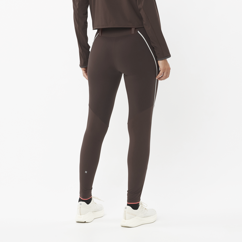 Salomon Sense Aero Stow Women's Running Tight in Coffee Bean-4