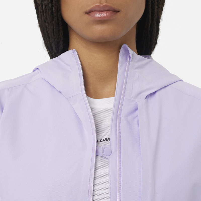 Salomon Bonatti Trail Women's Waterproof Running Jacket in Cosmic Sky-4
