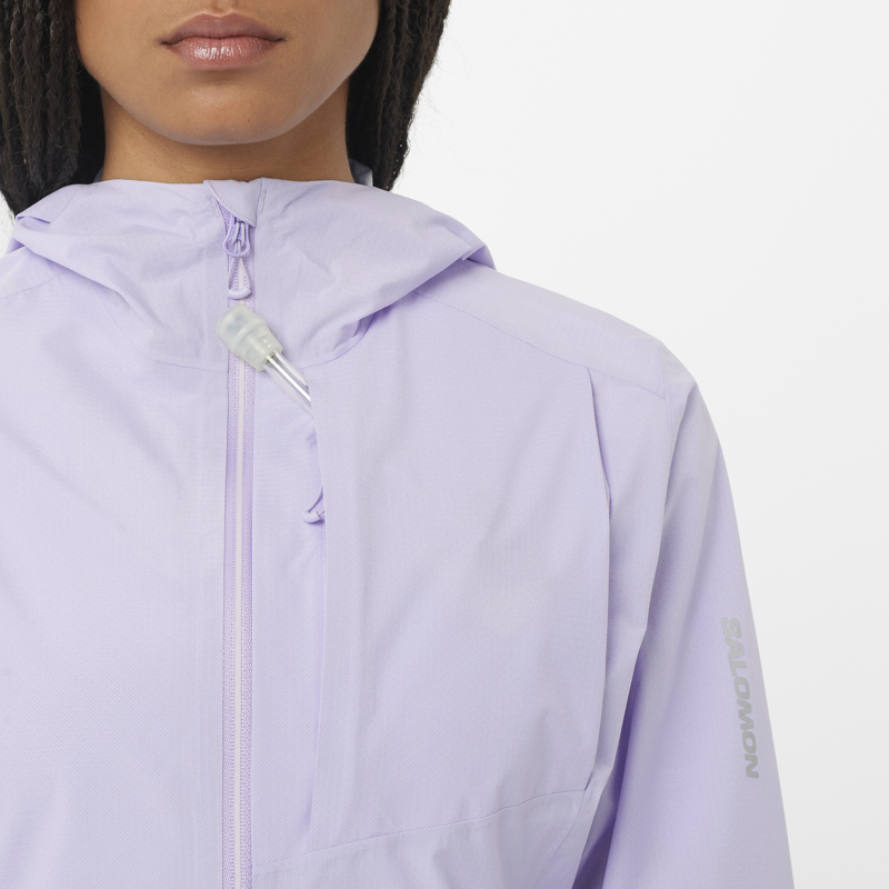 Salomon Bonatti Trail Women's Waterproof Running Jacket in Cosmic Sky-5