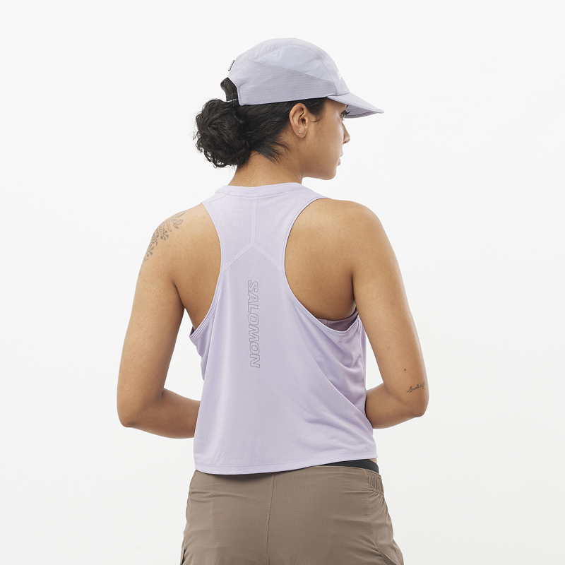 Salomon Sense Aero Women's Running Tank in Cosmic Sky-3