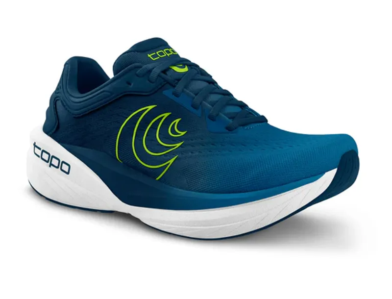 Topo Athletic Phantom 4 WIDE Men's Road Running Shoe in Blue/Lime-3
