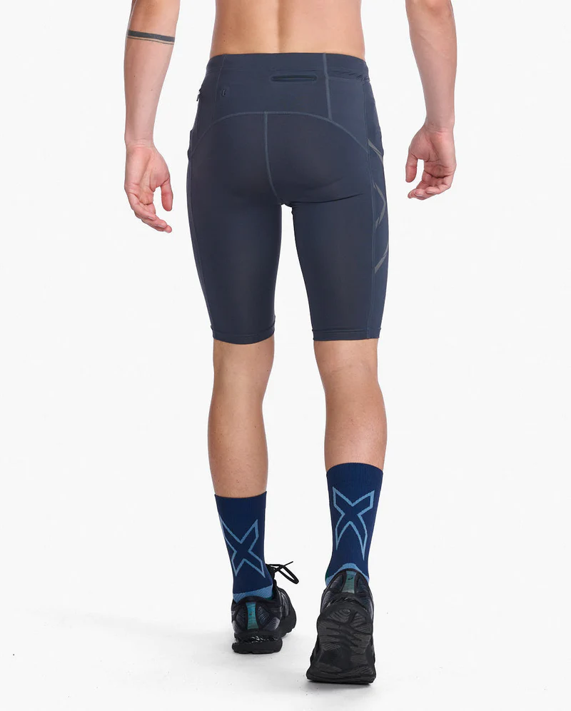 2XU Men's Light Speed Compression Shorts in India Ink/Black Reflective-1