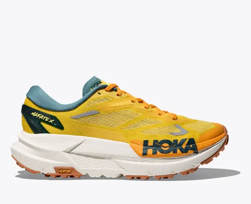 HOKA Mafate X Trail Running Shoe in Zest/Mountain Fog
