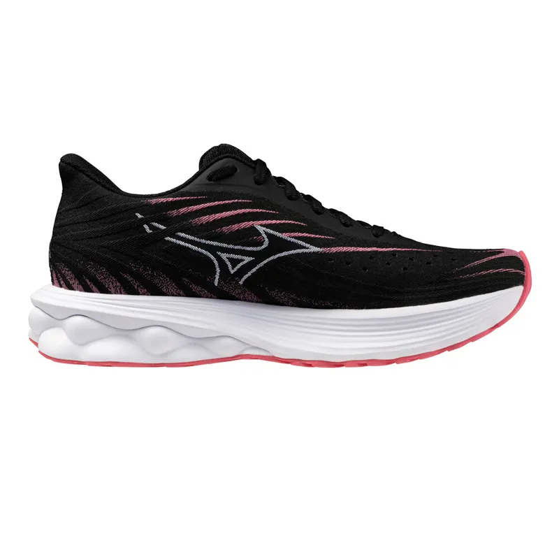 Mizuno Wave Skyrise 6 Women's Road Running Shoe in Black/Camellia Rose