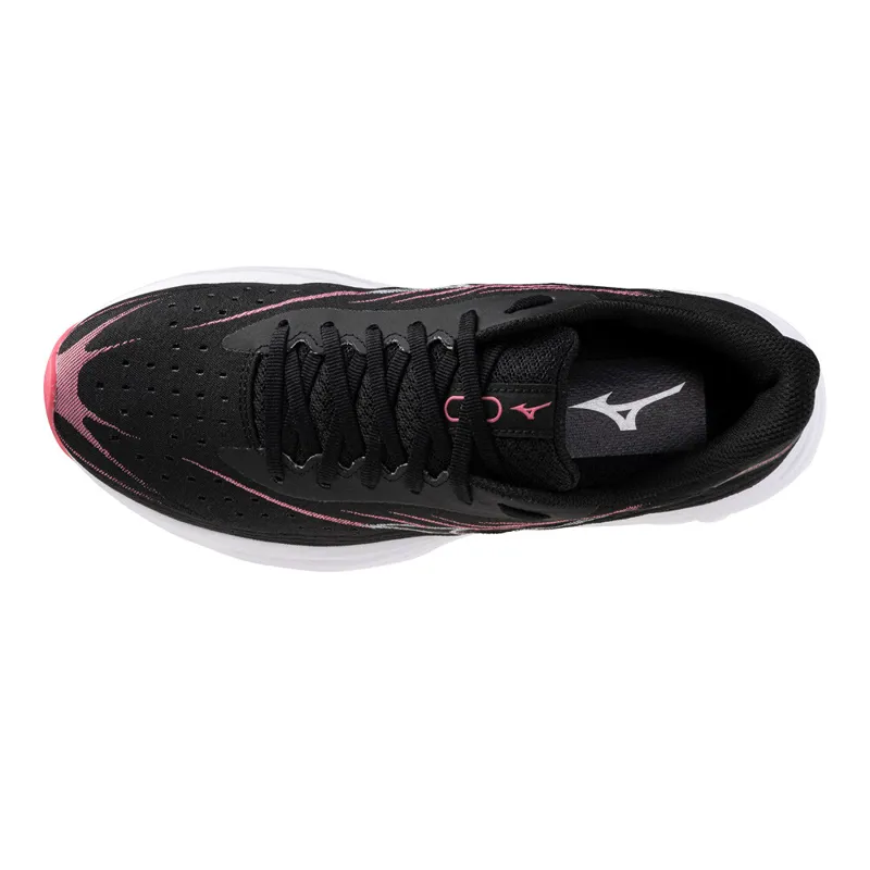 Mizuno Wave Skyrise 6 Women's Road Running Shoe in Black/Camellia Rose-3