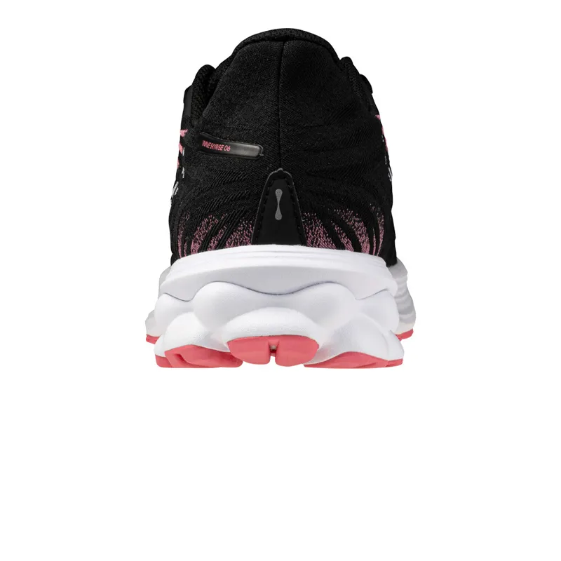 Mizuno Wave Skyrise 6 Women's Road Running Shoe in Black/Camellia Rose-4