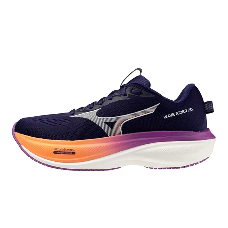 Mizuno Wave Rider 30 Women's Road Running Shoe in Rhodonite/White/Firecracker-3