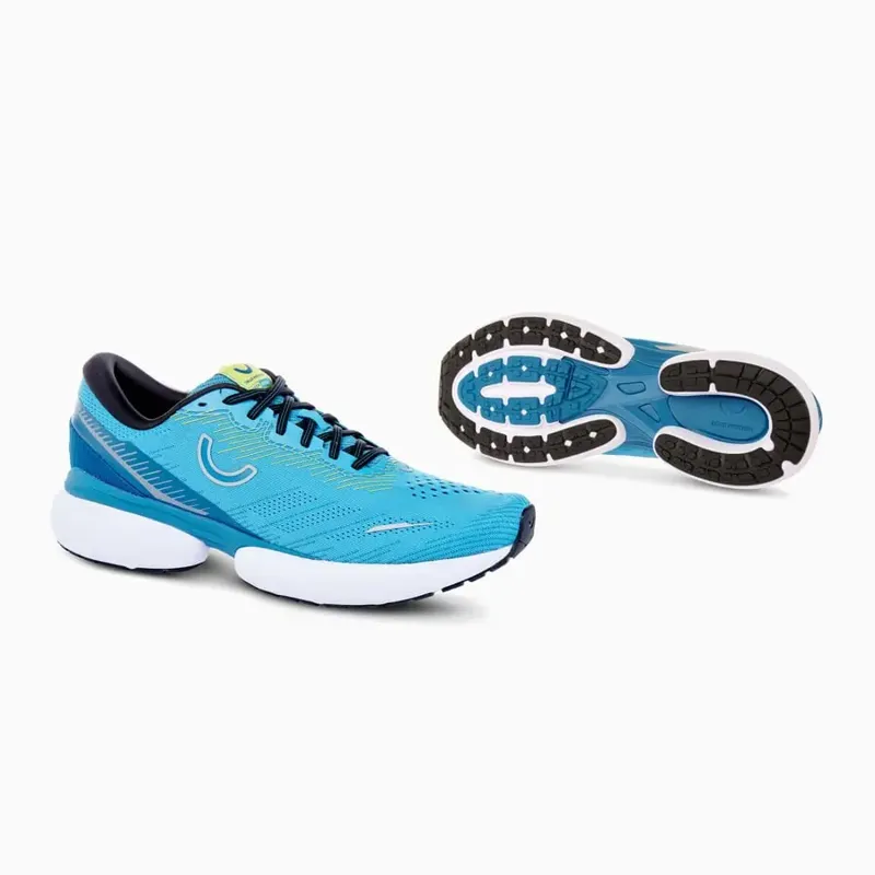 True Motion U-TECH Nevos 3 Men's Road Running Shoe in Dresden Blue/Mykonos Blue/Blazing Yellow-5