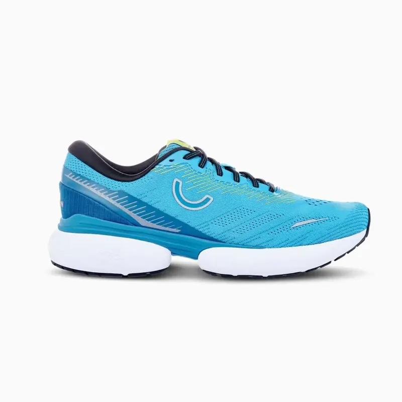True Motion U-TECH Nevos 3 Men's Road Running Shoe in Dresden Blue/Mykonos Blue/Blazing Yellow