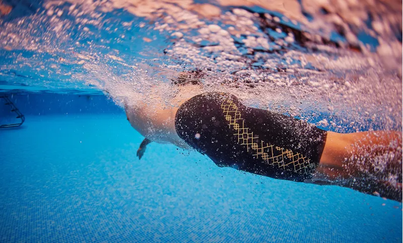 Zone3 Iconic Swim Jammers in Black/Gold-4