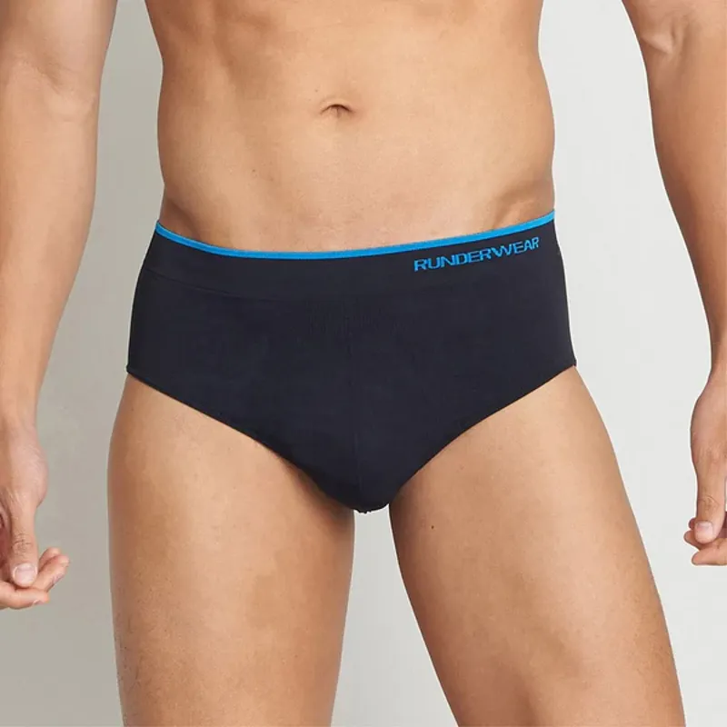 Runderwear Men's Running Brief in Black-1