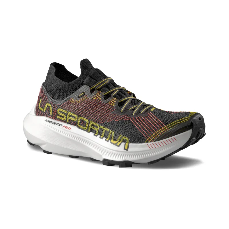 La Sportiva Prodigio Pro Men's Trail Running Shoe in Black/Yellow-2