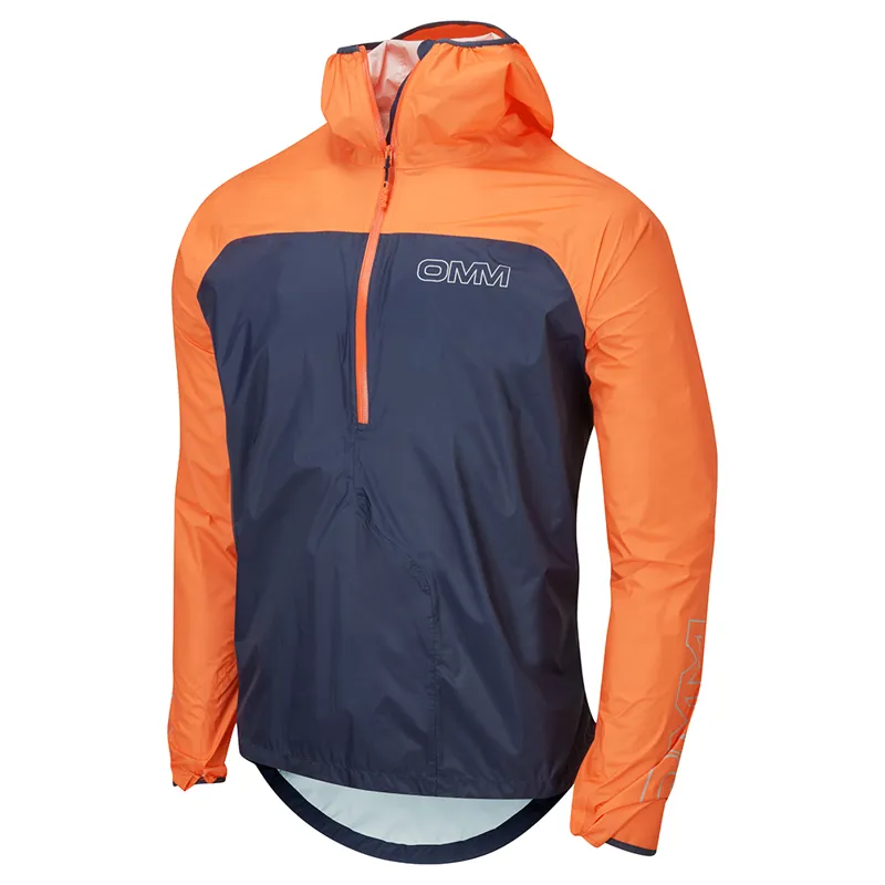 OMM Halo Smock Men's Waterproof Running Jacket in Navy/Orange-1