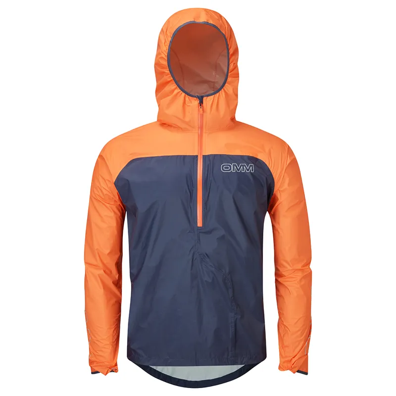 OMM Halo Smock Men's Waterproof Running Jacket in Navy/Orange-2