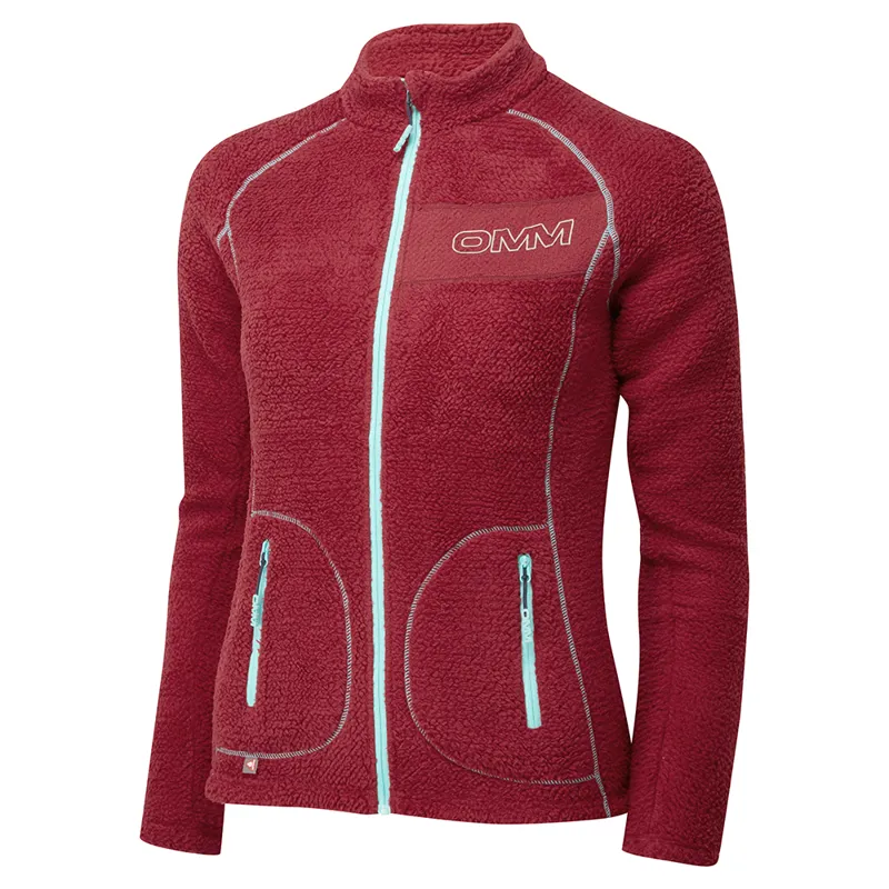 OMM Core Fleece Jacket Women's Thermal Running Top in Dark Red-1