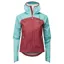 OMM Halo+ Women's Waterproof Running Jacket in Dark Red/Aqua
