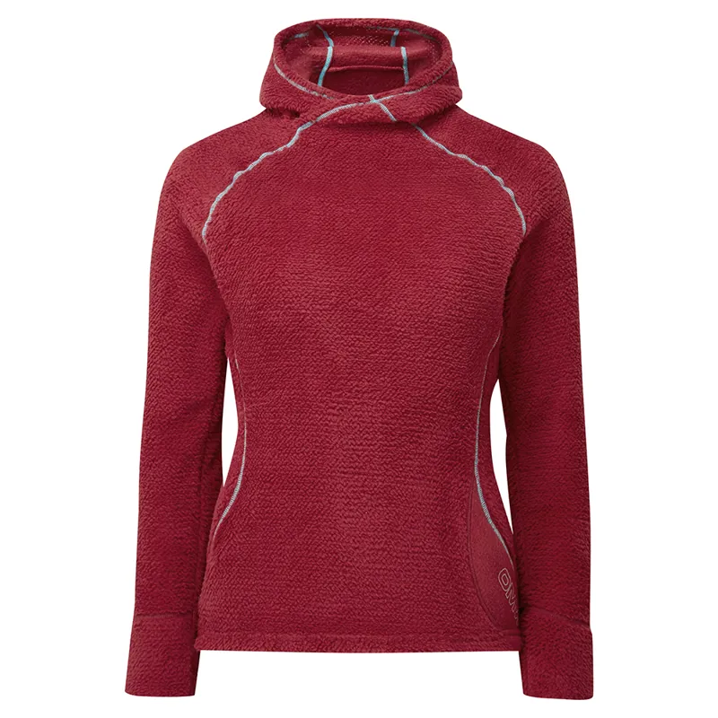 OMM Core+ Hoodie Women's Thermal Top in Dark Red