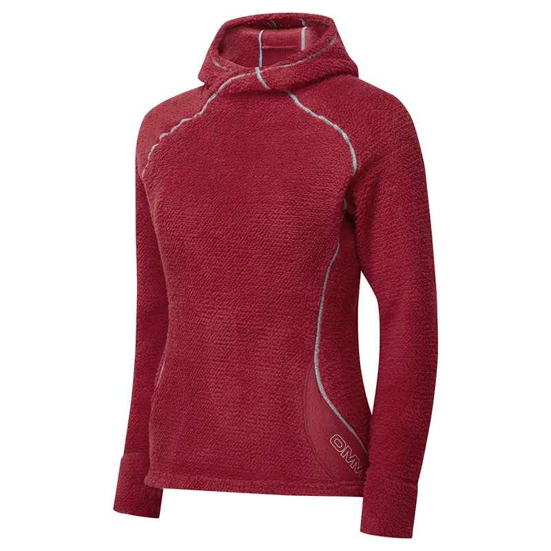 OMM Core+ Hoodie Women's Thermal Top in Dark Red-2