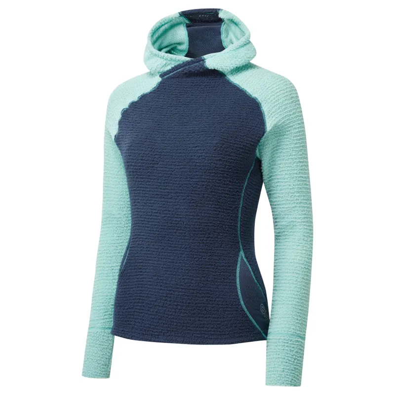 OMM Core+ Hoodie Women's Thermal Top in Navy/Aqua-2